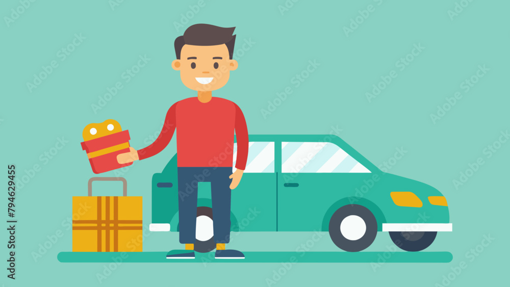 A car salesman vector illustration A car salesman vector illustration
