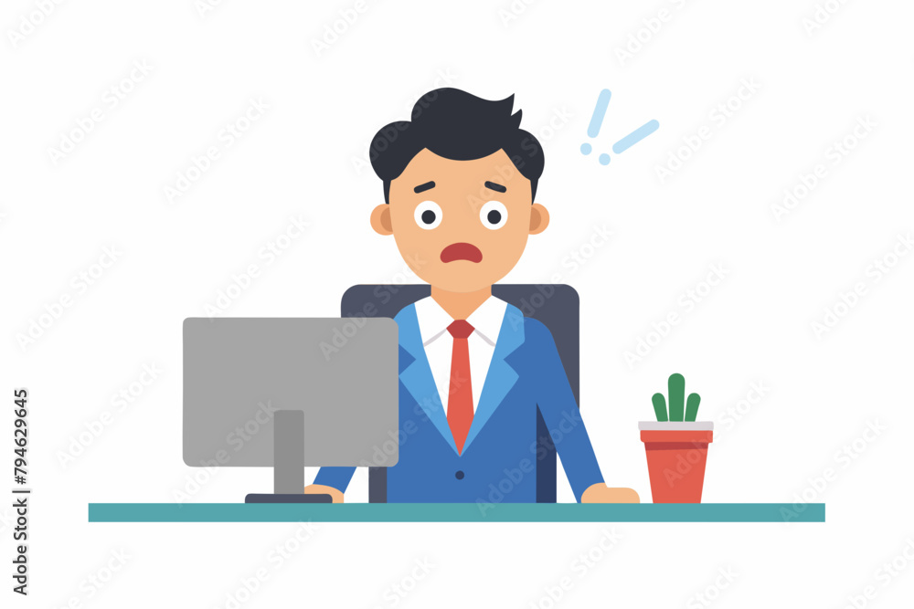 A man is very worried vector illustration A man is very worried vector illustration