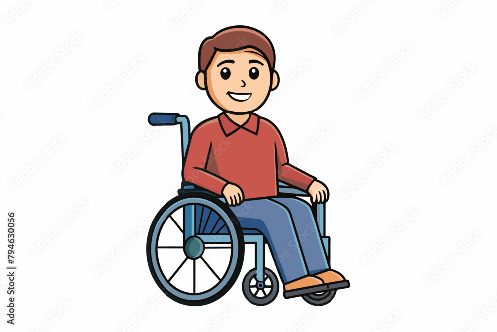 A man is sitting in a wheelchair vector illustration A man is sitting in a wheelchair vector illustration