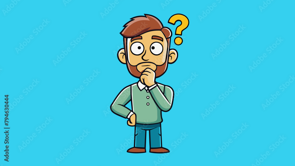 A man is very worried vector illustration A man is very worried vector illustration