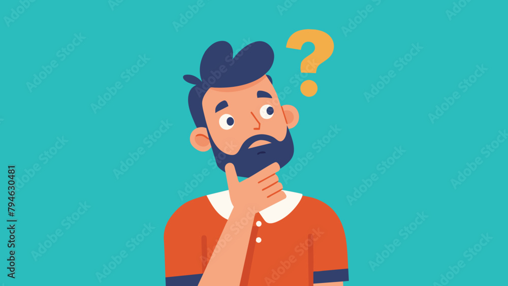 A man is very worried vector illustration