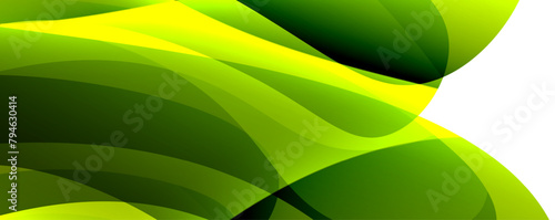 A closeup of a green and yellow swirl pattern on a white background, showcasing the intricate details of a leaf or petal of a terrestrial plant under macro photography