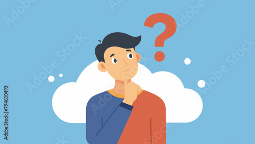 A man is very worried vector illustration