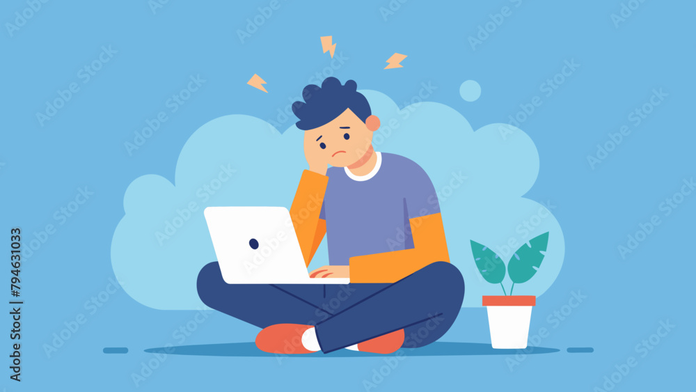 man chronic fatigue and nervous tension cartoon vector illustration man chronic fatigue and nervous tension cartoon vector illustration