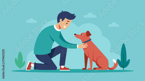 man with the dog  cartoon vector illustration
 photo