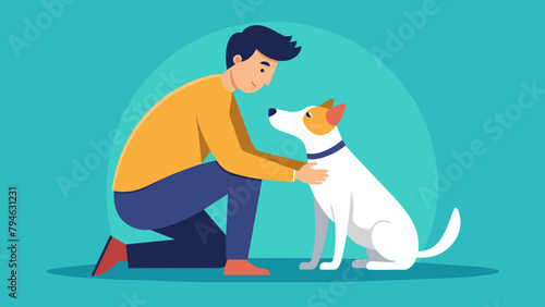 man with the dog  cartoon vector illustration
