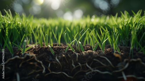 Grass and subsoil background
 photo