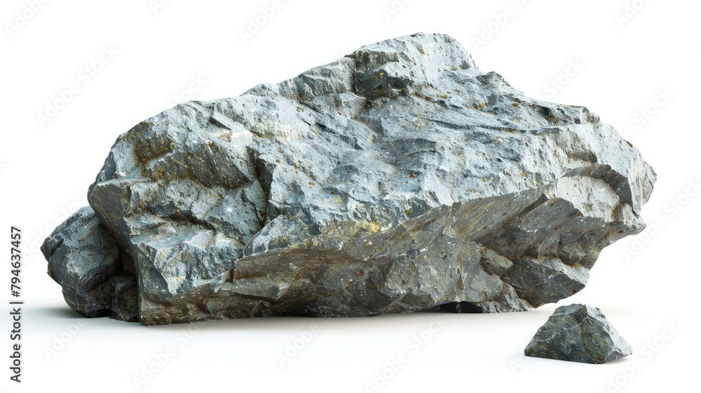 Concrete angular boulder isolated on white background Concrete angular boulder isolated on white background