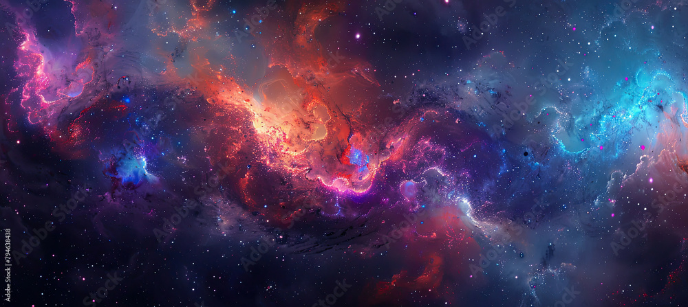 Naklejka premium Galactic Vertigo A Cosmic Odyssey