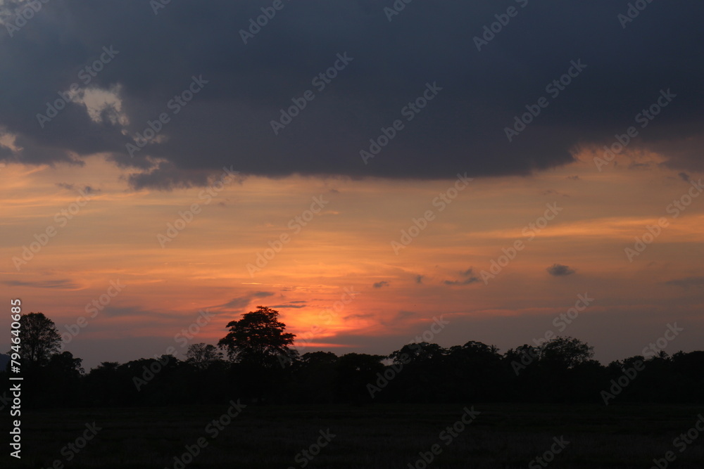 Sunset sky for background or sunrise sky and cloud at morning.