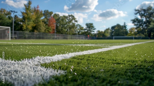 Corner kick being taken on the soccer field