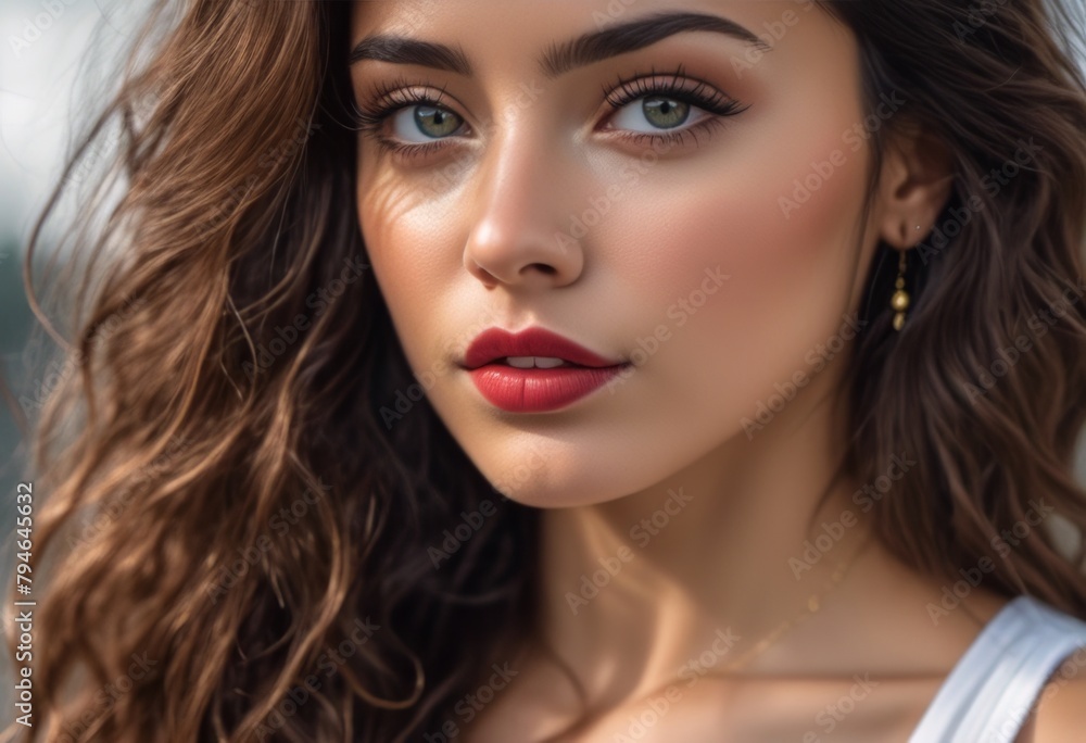 A Portrait Of Breathtakingly Gorgeous, Exotic, Beautiful Woman.
A Portrait Of Breathtakingly Gorgeous, Exotic, Beautiful Woman.