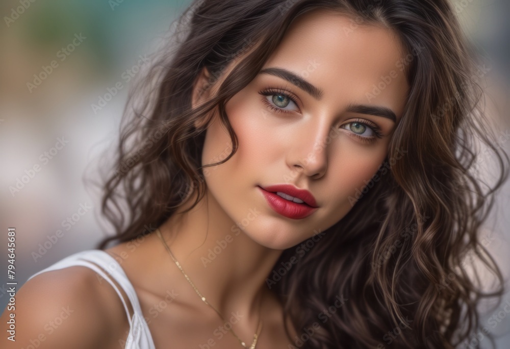 A Portrait Of Breathtakingly Gorgeous, Exotic, Beautiful Woman.
A Portrait Of Breathtakingly Gorgeous, Exotic, Beautiful Woman.