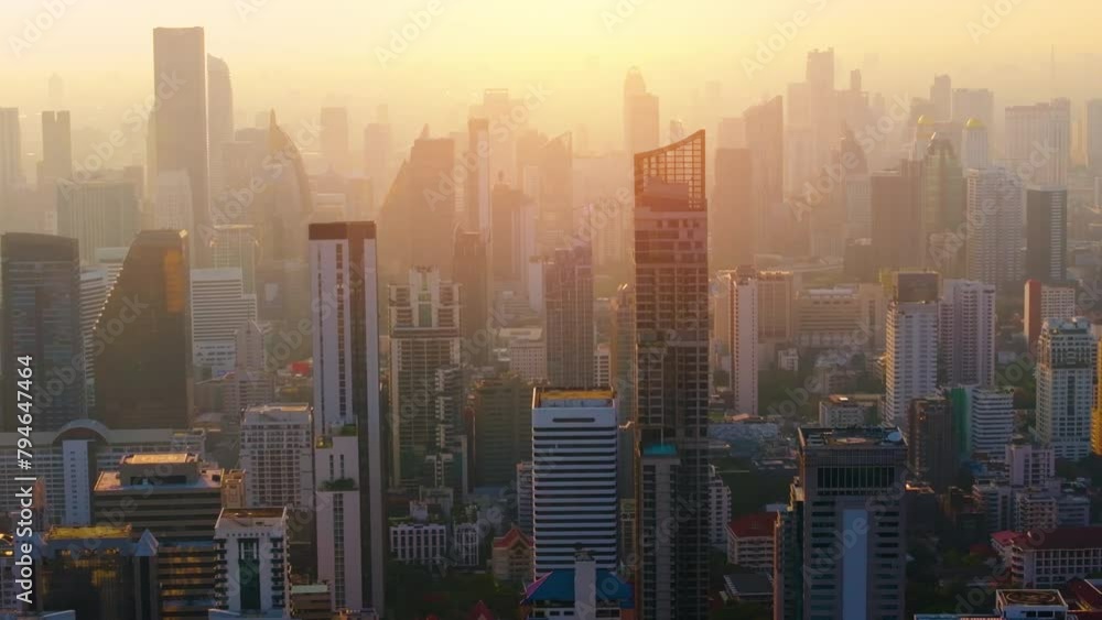 Aerial view of the smog over the city. Problem of pollution of the environment. Aerial view of the smog over the city. Problem of pollution of the environment.