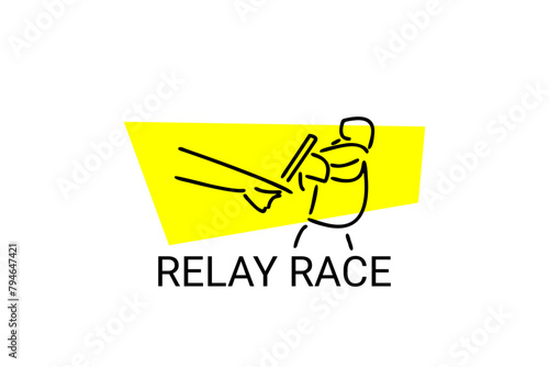 Relay race sport vector line icon. practice relay race. sport pictogram, vector illustration.