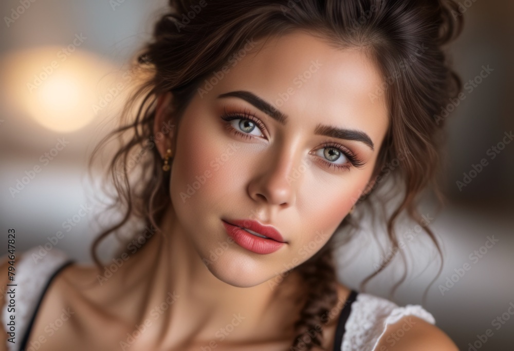 Fototapeta premium A Portrait Of Breathtakingly Gorgeous, Exotic, Beautiful Woman. 