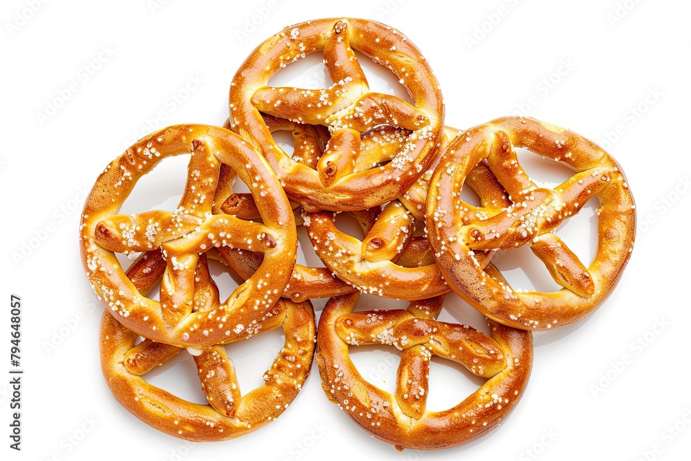 Bretzels cracker isolated on white background. Dry cracker cookies isolated. Salty snacks isolated on white background Bretzels cracker isolated on white background. Dry cracker cookies isolated. Salty snacks isolated on white background