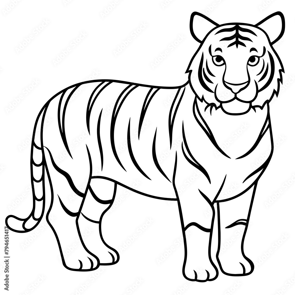 Fototapeta premium illustration of cartoon tiger