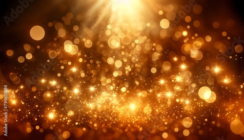 a warm, glowing cascade of golden light particles and bokeh, conveying feelings of festivity, joy, and the magical essence of a celebration or a special, radiant event