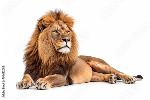 Lion photo on white isolated background