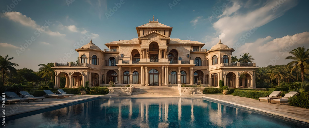 Naklejka premium Luxury and modern house with pyramid design