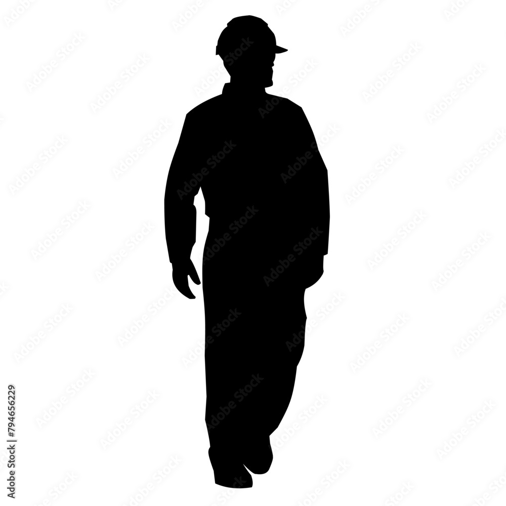 Obraz premium mine worker silhouette illustration