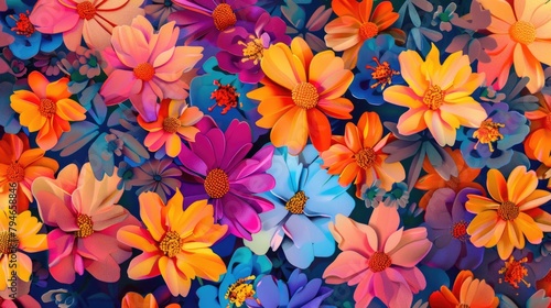 Vibrantly colored floral backdrop