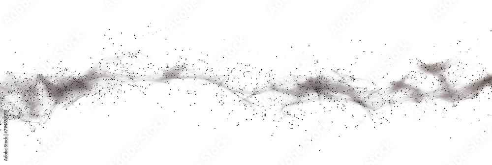 Obraz premium Digital abstract black dots and lines isolated on a transparent background