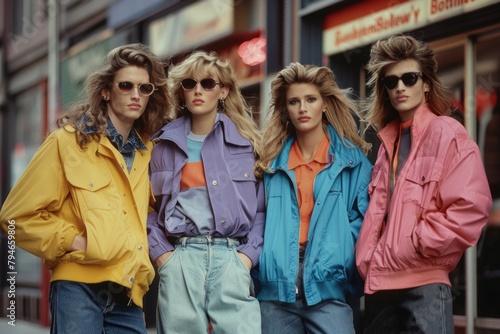 90s visual trend in lifestyle and fashion: embracing the iconic style and culture of the 1990s, a nostalgic journey through retro aesthetics, celebrating the vibrant and dynamic spirit of the era © Ruslan Batiuk