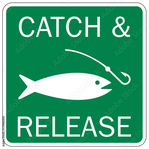 Catch and release fishing sign