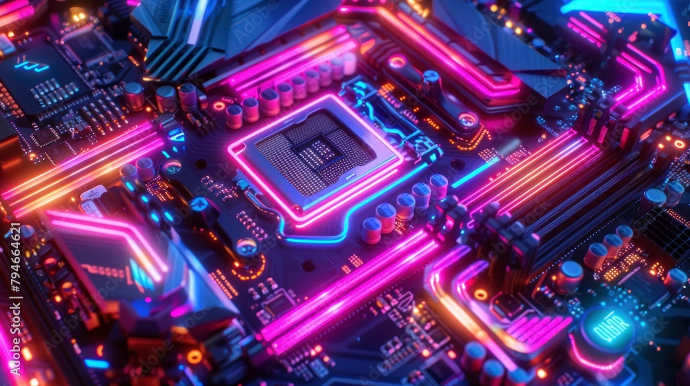 Obraz premium Photos CPU board modern style