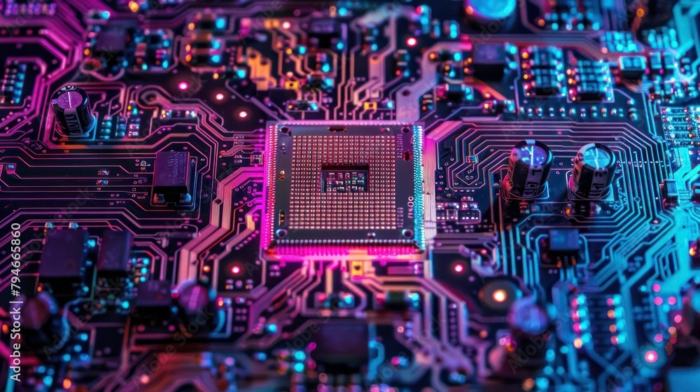 Fototapeta premium Photos CPU board modern style