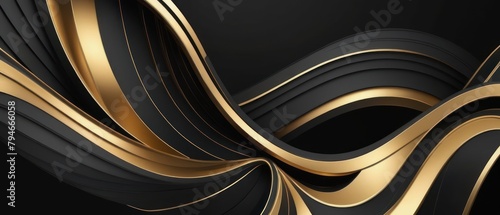 luxury gold wavy background. abstract gold black luxury backdrop