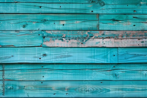 Vibrant Turquoise Wooden Planks Texture
