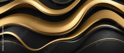 luxury gold wavy background. abstract gold black luxury backdrop