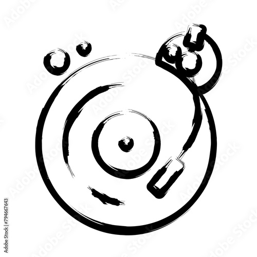 Gramaphone Ink Brush Stroke Vector