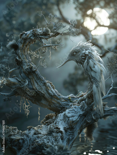 Ancient Whispers, Whimsical Inhabitant A Fantasy Forest Mysterious Creature