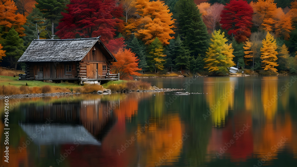 a stunning autumn landscape with vibrant colors. autumn background a stunning autumn landscape with vibrant colors. autumn background