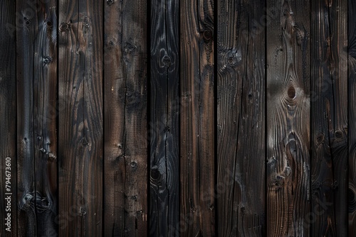 Dark Burned Wooden Planks Texture