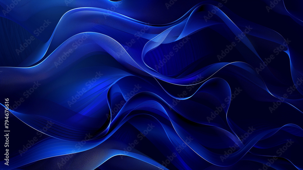 Obraz premium Modern dark blue background with abstract shapes dynamic