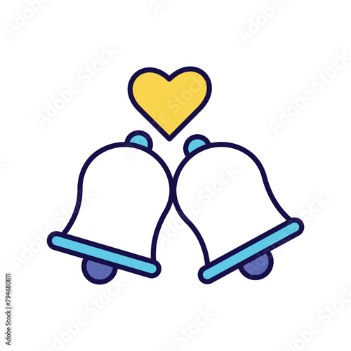 wedding bells icon with white background vector stock illustration