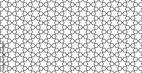 Star and hexagon pavement patterns. Seamless regular landscape design in vector (repeatable). Religious mesh texture. (ID: 794685471)
