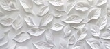 3d white background with embossed leaves