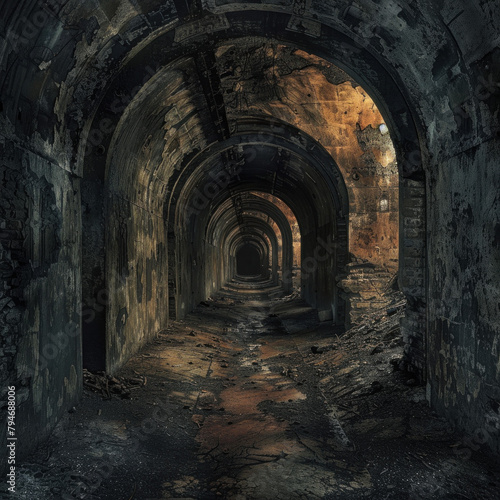 Ancient tunnel  forest scenery.