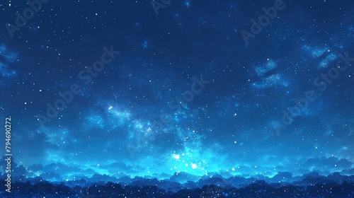 A captivating 2d illustration of the vast expanse of outer space filled with a dazzling backdrop of stars awaits offering ample copy space for your creative vision This celestial artwork evo photo