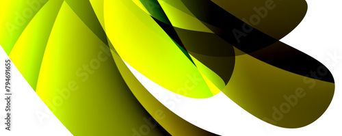 A closeup of a yellow and black swirl pattern resembling a flower petal on a white background, inspired by the tints and shades of a terrestrial plant