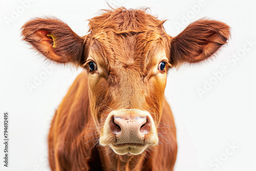 A close-up portrait of a brown cow © Veniamin Kraskov