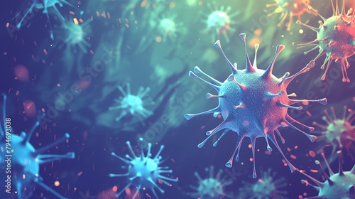 Corona Virus Abstract Organic Background .3D rendering.Concept is micro coronavirus covid 19 abstract organic background . photo