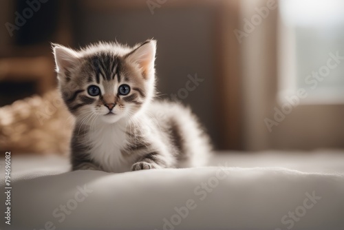 'sitting background kitten white cat small adorable breed isolated pet nursling baby fun mammal sweet petite fur cute tabby young short hair gape looking furry beautiful domestic pretty little cutie' photo