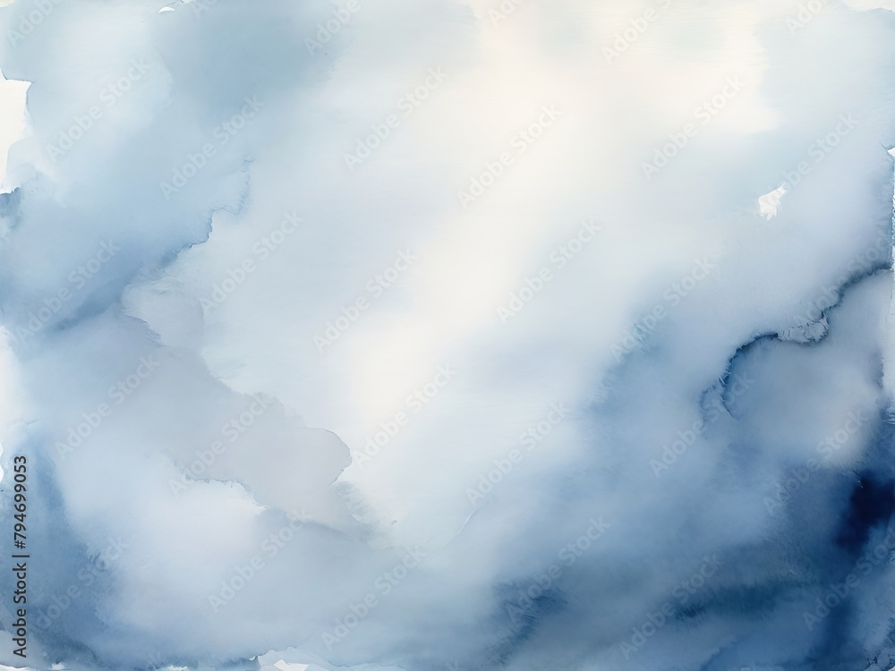 Naklejka premium Watercolor wash background in color blue